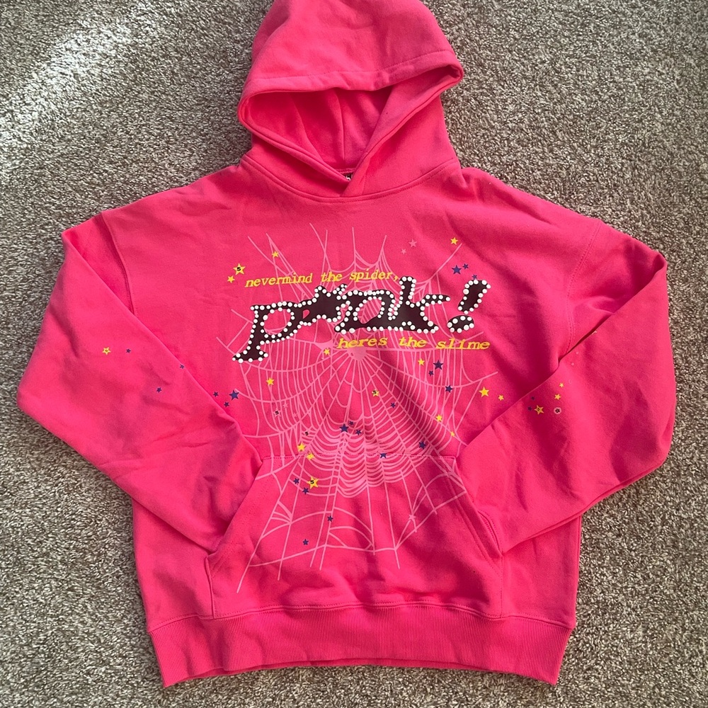 Men’s medium pink V1 sp5der hoodie